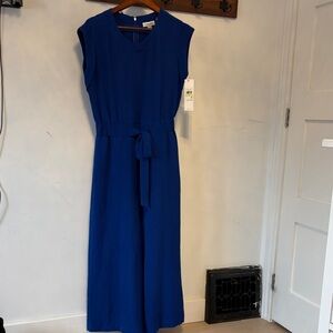 Calvin Klein Royal Blue Sleeveless Maxi Dress with Tie Waist